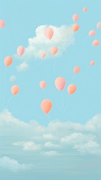 Sky with balloons wallpaper outdoors transportation backgrounds. AI generated Image by rawpixel.