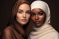 Two diversity women model portrait adult photo. AI generated Image by rawpixel.