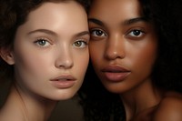 Two diversity women model portrait adult photo. AI generated Image by rawpixel.