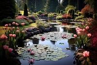 Gardener pond outdoors nature. AI generated Image by rawpixel.