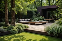 Gardener backyard architecture furniture. AI generated Image by rawpixel.