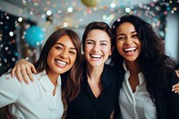 A Team of happy confident smiling young women celebrating their success together laughing smile adult. AI generated Image by rawpixel.