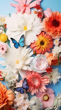 Spring flowers and butterflies butterfly outdoors nature. AI generated Image by rawpixel.