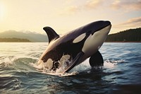 Orca animal mammal whale. AI generated Image by rawpixel.