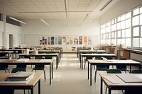 School classroom architecture furniture. 