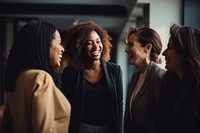 Diverse woman laughing talking adult. AI generated Image by rawpixel.