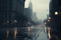 Rain city architecture cityscape. AI generated Image by rawpixel.