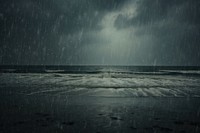 Rain beach sky outdoors. AI generated Image by rawpixel.
