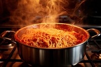 Spaghetti boiling cooking pasta. AI generated Image by rawpixel.