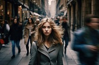 Walking street portrait adult. AI generated Image by rawpixel.