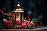 Red christmas red lantern with decoration light illuminated celebration. AI generated Image by rawpixel.