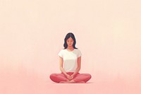 Woman doing meditation sitting sports adult. AI generated Image by rawpixel.