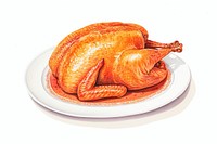 Turkey roasted on the plate dinner food meal. AI generated Image by rawpixel.