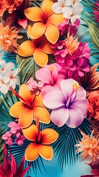 Summer flowers wallpaper pattern nature plant. AI generated Image by rawpixel.