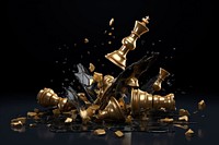 Chess broken metal gold treasure. AI generated Image by rawpixel.