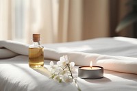 Spa amenities candle bed spirituality. AI generated Image by rawpixel.