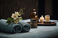Spa amenities flower relaxation lighting. AI generated Image by rawpixel.