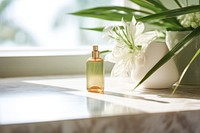 Spa product windowsill perfume bottle. AI generated Image by rawpixel.