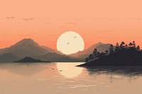 Aesthethic sunset moment landscape outdoors nature. AI generated Image by rawpixel.