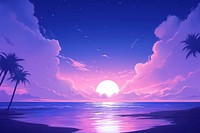 Aesthethic sunset moment purple astronomy outdoors. AI generated Image by rawpixel.