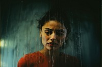 A stressful woman photography portrait rain. AI generated Image by rawpixel.