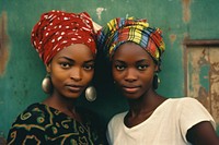 African woman lesbian couple photography portrait turban. 