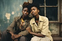 African woman lesbian couple photography portrait men. 