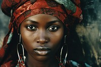 An african woman skin red individuality. 