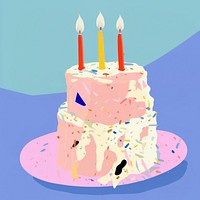 Birthday cake dessert cartoon icing. AI generated Image by rawpixel.