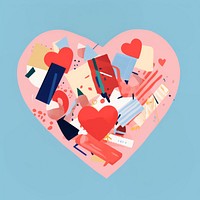 Cute heart cartoon togetherness creativity. AI generated Image by rawpixel.