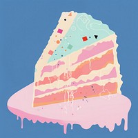 Piece of cake dessert cartoon food. AI generated Image by rawpixel.