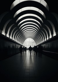 A lot of people in metro train station architecture corridor building. AI generated Image by rawpixel.
