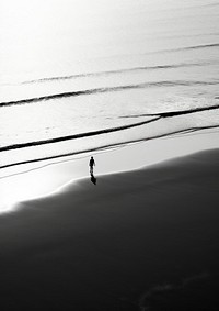 People on the beach silhouette outdoors nature. AI generated Image by rawpixel.