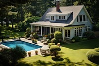 Traditional american house architecture building outdoors. AI generated Image by rawpixel.