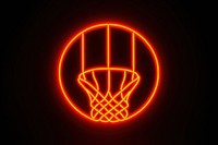 Basketball icon neon light night. AI generated Image by rawpixel.