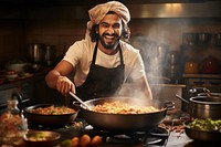 Chef cooking south asian food kitchen adult. AI generated Image by rawpixel.