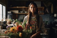 Native american woman flower adult small business. AI generated Image by rawpixel.