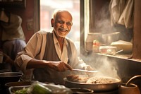 Pakistani elderly cooking south asian food adult men. AI generated Image by rawpixel.