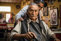 Senior native american man barbershop adult barber shop. 