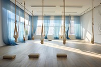 AERIAL FLOW YOGA room floor flooring architecture. AI generated Image by rawpixel.