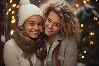 Lgbt couple christmas laughing scarf. AI generated Image by rawpixel.
