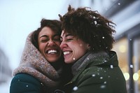 Lgbt couple laughing smile adult. AI generated Image by rawpixel.