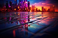 Multicolor reflections effect architecture backgrounds cityscape. AI generated Image by rawpixel.