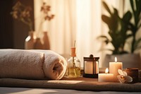 Spa amenities candle room relaxation. AI generated Image by rawpixel.