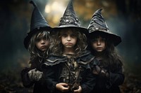 Three halloween kids photography portrait costume. AI generated Image by rawpixel.
