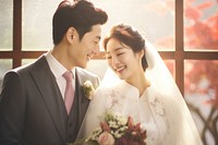 Korean couple wedding ceremony dress. AI generated Image by rawpixel.