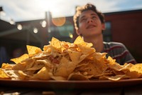 Mexican slightly plump teenage food nachos snack. AI generated Image by rawpixel.