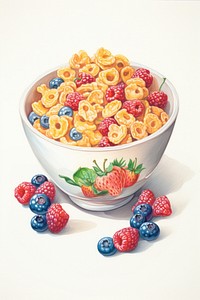 Cereal boxe produced raspberry blueberry dessert. AI generated Image by rawpixel.
