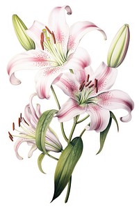 Lily flowers blossom plant inflorescence. AI generated Image by rawpixel.