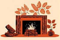 Cozy fireplace hearth wood creativity. AI generated Image by rawpixel.